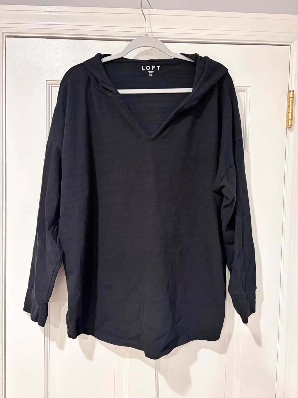 LOFT Black Hooded Tunic Top – Women’s XL